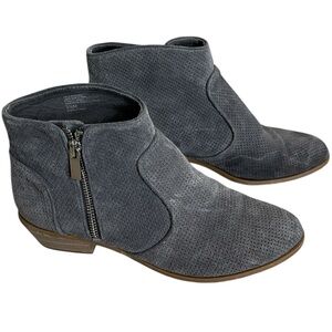 INC International Concepts Suede Block Heel Ankle Boots Booties Shoes Womens 8.5